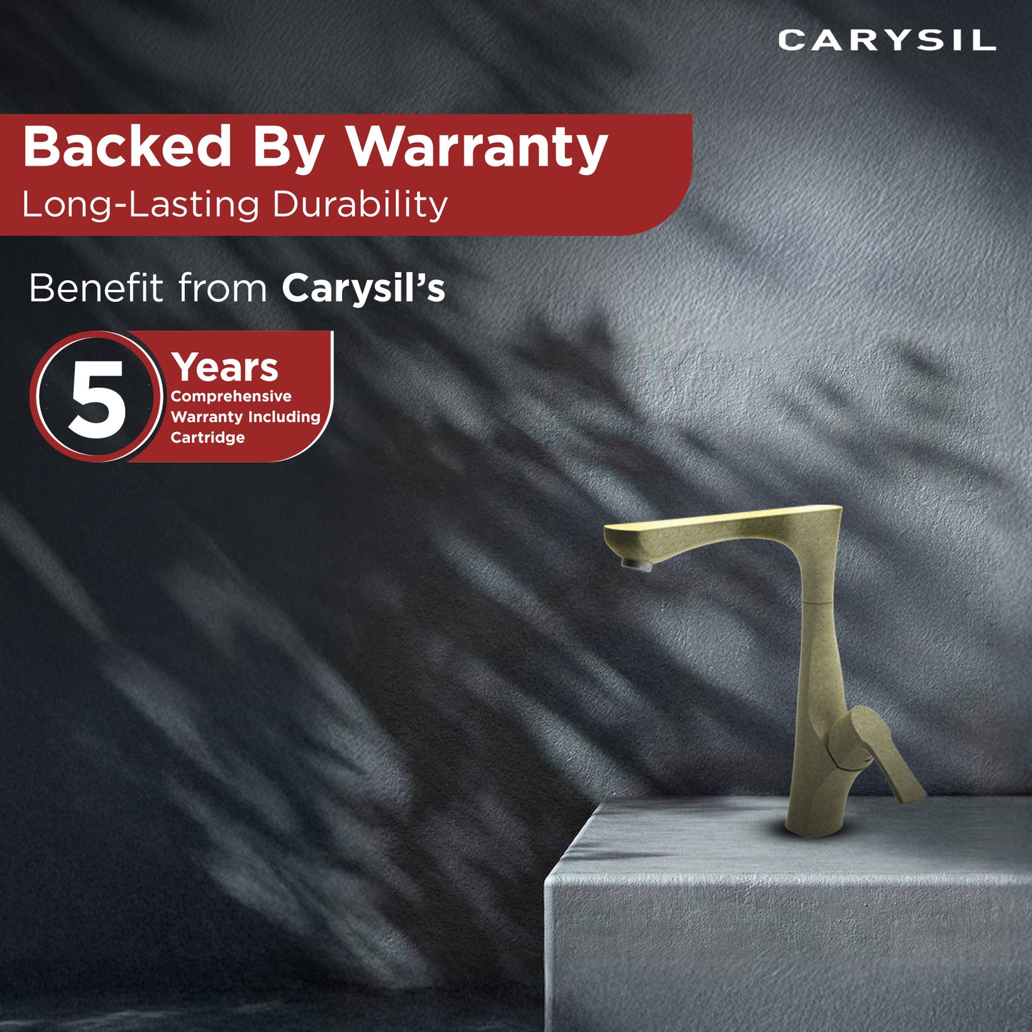 Carysil Alpha 1506 Modern Kitchen Faucet, 360-Degree Swivel Spout, Single-Lever Handle for Hot/Cold Water, Cornflakes, 5-Year Warranty