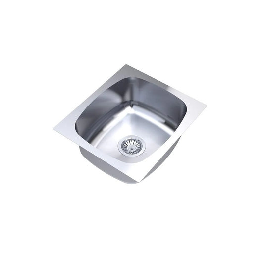 Carysil Elegance Series Single Bowl Kitchen Sink, Stainless Steel Kitchen Sink, 304 Stainless Steel Coupling, Noise Reduction Design, Deep Bowl with Sloping Drain, 18x16x7 inches, Glossy Finish