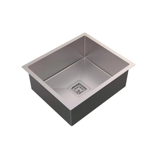 Carysil Micro Radius R10 Series Single Bowl Kitchen Sink, Stainless Steel Kitchen Sink, 10mm Corner Radius, 304 Stainless Steel Coupling, Noise Reduction Design, Deep Bowl with Sloping Drain, 21x18x8 inches, Satin Finish