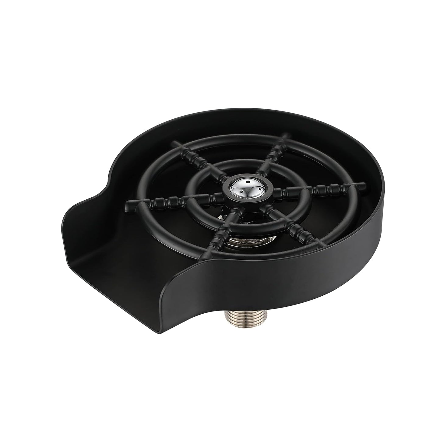 Carysil Glass Rinser for Kitchen Sink, Automatic Cup Washer for Kitchen Sink, 304-grade Stainless Steel, 5 Spray Holes, Bar Glass Rinser and Bottle Rinser, Matt Black Finish