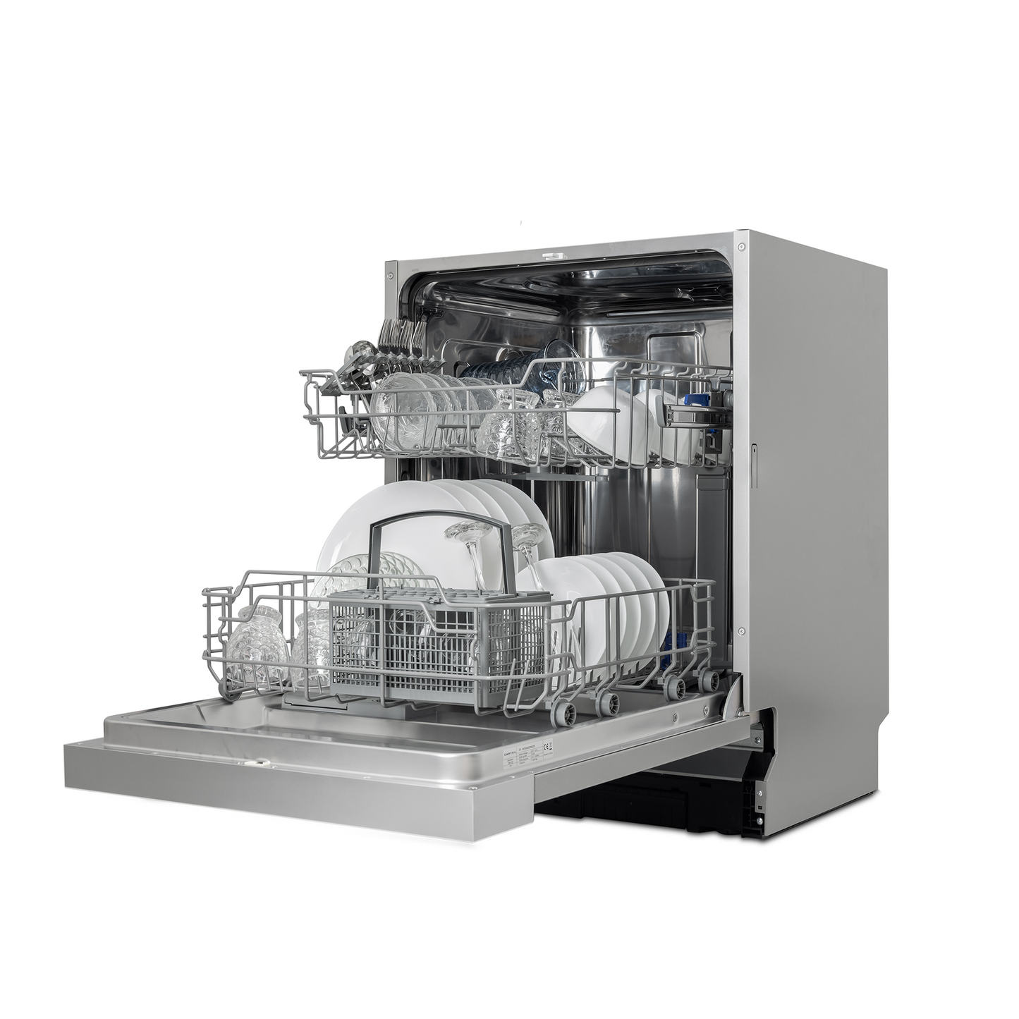 Carysil Semi Built-in Dishwasher DW-02, A++ Energy Class, 12 Place Setting, 6 Wash Programs, Touch Control Display, Water Consumption 11Ltr/cycle, 49 dB Low Noise Operation, Detergent Automation Sensor, Stainless Steel