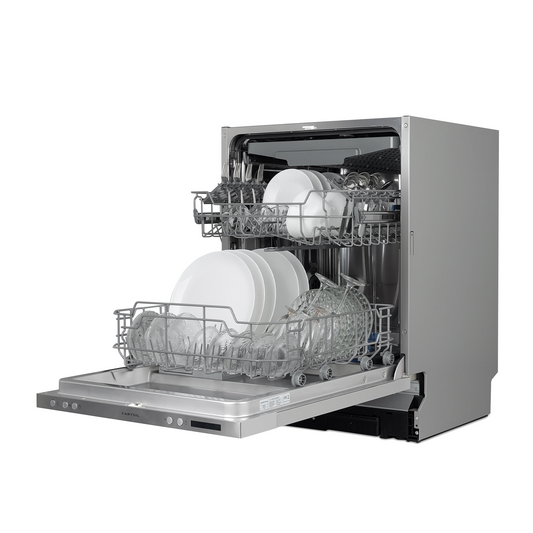 Carysil Fully Built-in Dishwasher DW-01, A++ Energy Class, 14 Place Setting, 7 Wash Programs, Touch Control Display, Water Consumption 10Ltr/cycle, 44 dBA Low Noise Operation, Detergent Automation Sensor, Stainless Steel
