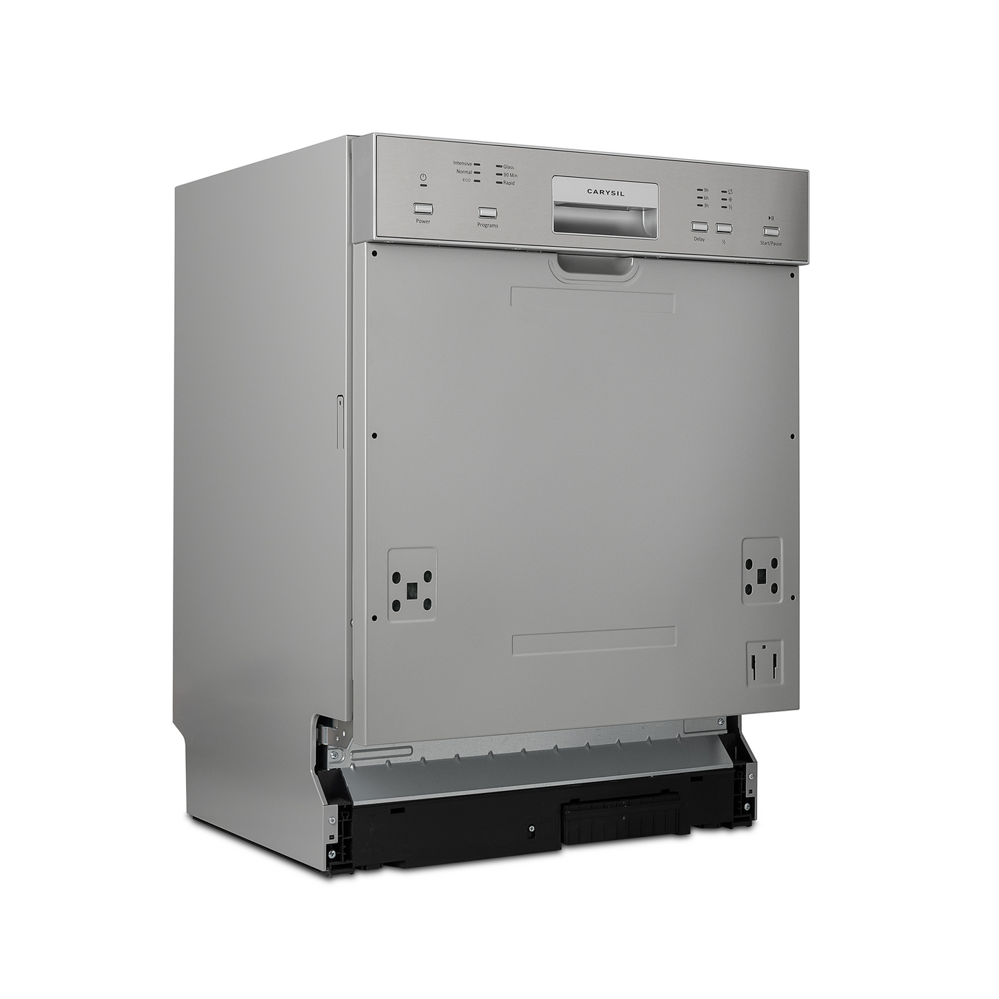 Carysil Semi Built-in Dishwasher DW-02, A++ Energy Class, 12 Place Setting, 6 Wash Programs, Touch Control Display, Water Consumption 11Ltr/cycle, 49 dB Low Noise Operation, Detergent Automation Sensor, Stainless Steel