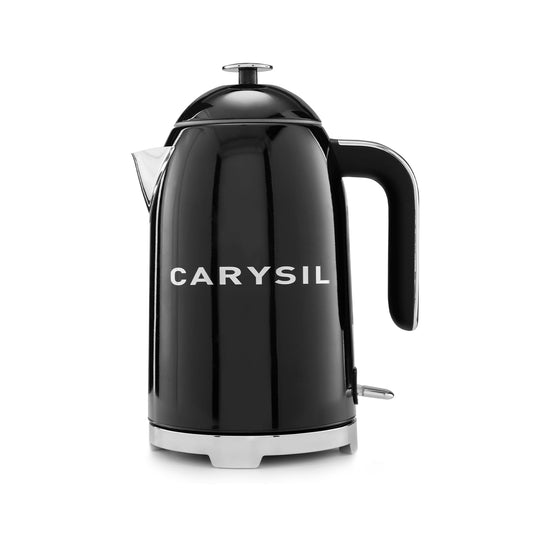 Carysil 1.7L Electric Kettle with Stainless Steel Inner Body, Auto Shut-Off, Dry Boil Protection, 360° Swivel Base, Keep Warm Function, 220V, Black Finish, 1-Year Warranty