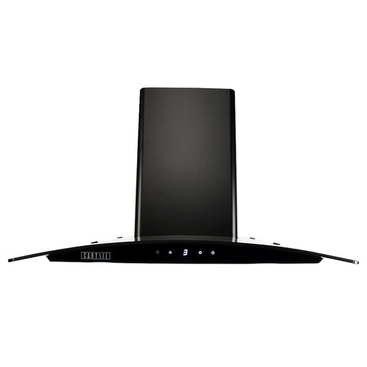 Carysil Samba 90 cm Kitchen Chimney, Curved Shape, 1150 m³/hr Suction Capacity, Baffle Filter, Digital Timer, 3-Speed Touch Screen, Oil Collector, LED Lamp, 7-year Motor Warranty