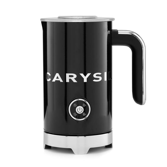 Carysil Milk Frother 4-in-1, Hot & Cold Foam Function for Latte, Cappuccino, Iced Drinks, Hot Chocolate, Quick & Quiet Frothing, 220V, Stainless Steel, Premium Black Finish, 1 Year Warranty