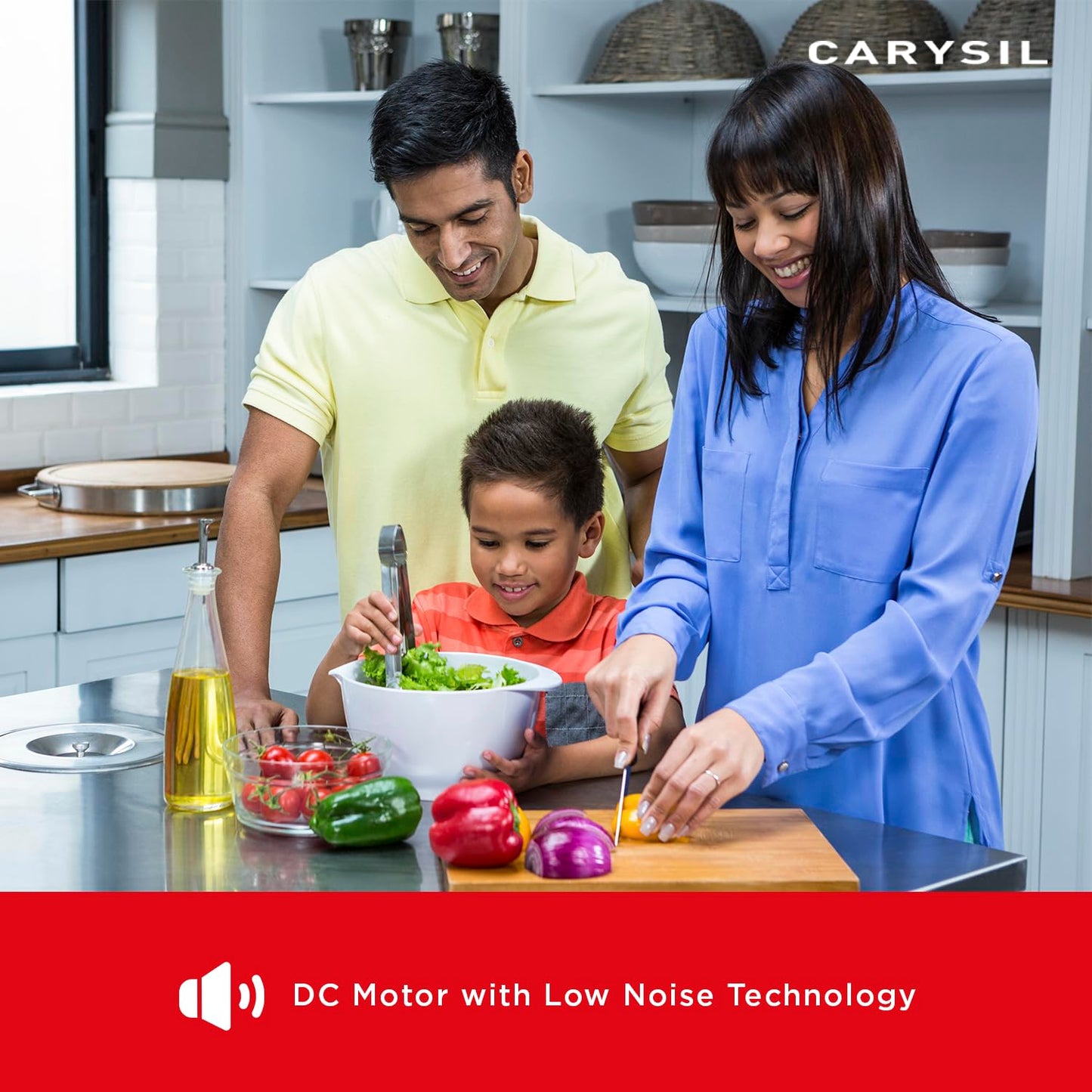 Carysil Food Waste Disposer for Home Sink, 1/2 HP Heavy Duty, Ideal for 5-7 Person Family, Powerful 2500 RPM DC Motor with Low Noise, Corrosion-Proof & Stainless Steel Grinding Components, Fits Under The Kitchen Sink, Black