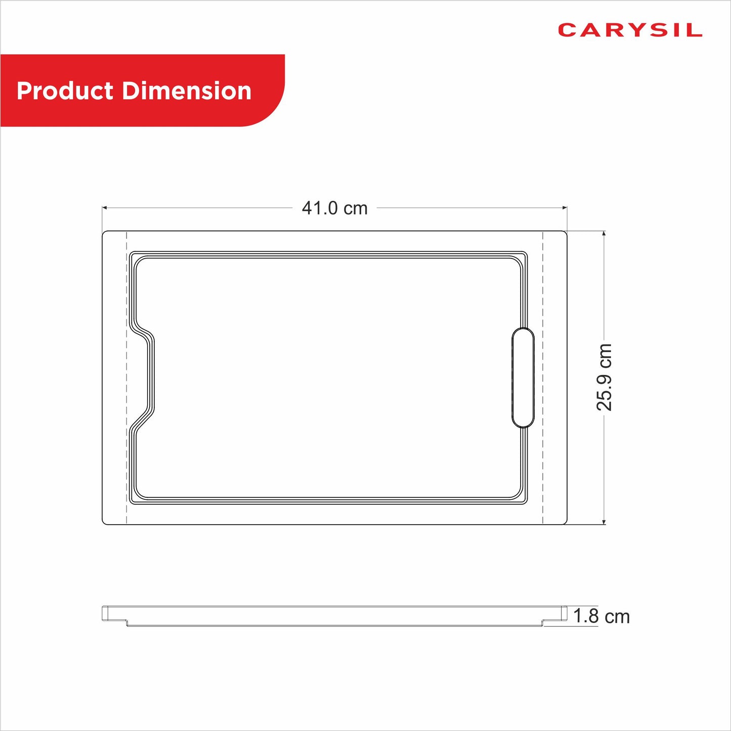 Carysil Chopping Board for Kitchen, Solid Teak Wood with 20mm Thickness, Heavy-Duty Cutting Board for Vegetables, Fruits, Cheese & Meats, Non-Slip, BPA-Free, Eco-Friendly & Anti-Bacterial Surface