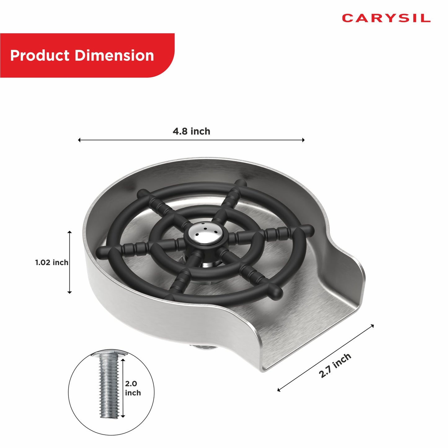 Carysil Glass Rinser for Kitchen Sink, Automatic Cup Washer for Kitchen Sink, 304-grade Stainless Steel, 5 Spray Holes, Bar Glass Rinser and Bottle Rinser, Matt Black Finish
