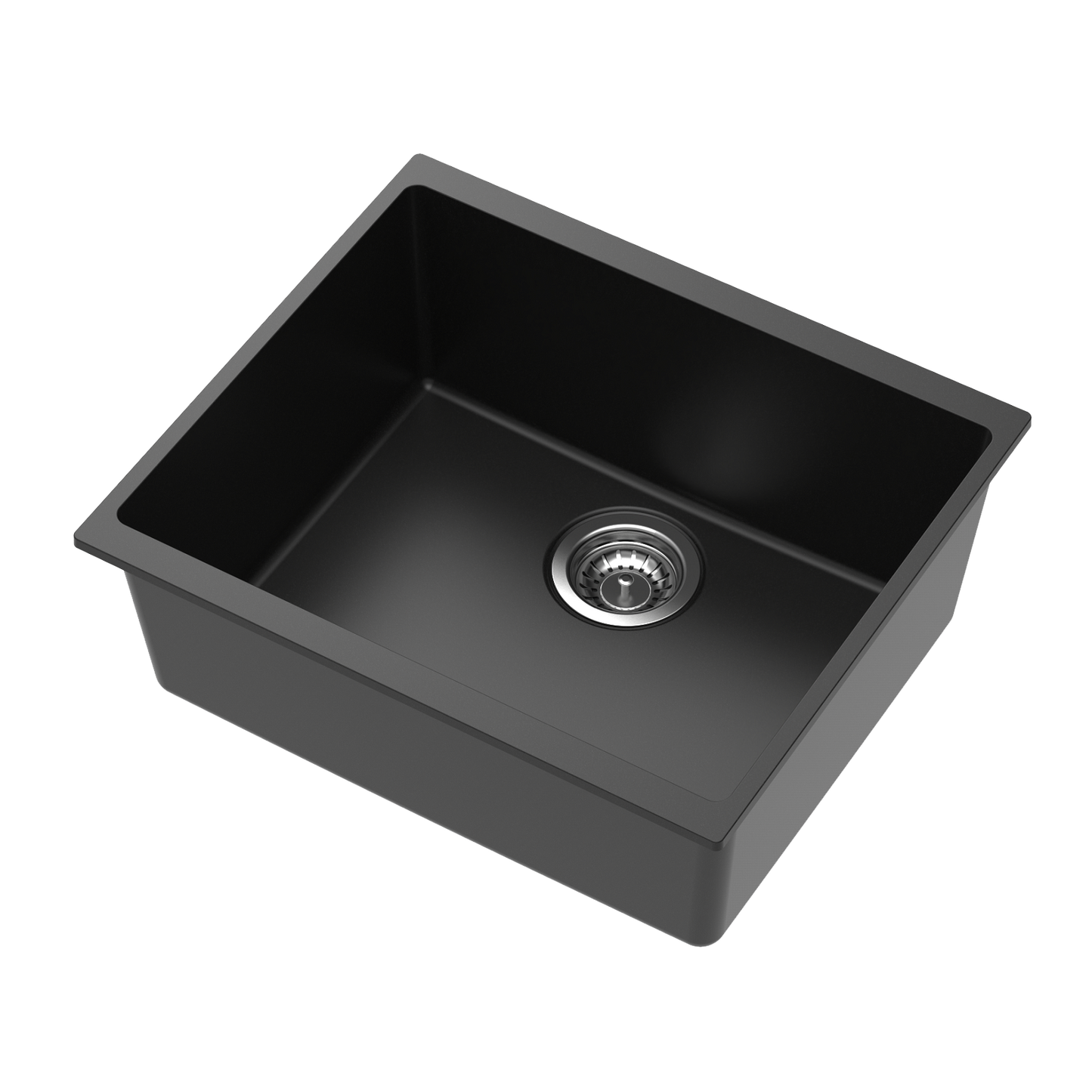 Carysil Quartz Dolce UK Series Single Bowl Kitchen Sink, Real Stone Finish, 304 Stainless Steel Coupling, Kitchen Sink with Sloping Drain, Noise Reduction Design, 21x18x8 inches, Pearl Black