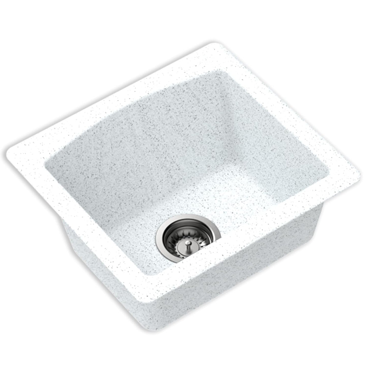 Carysil Quartz C'est Bon Single Bowl Kitchen Sink, Real Stone Finish, 304 Stainless Steel Coupling, Kitchen Sink with Sloping Drain, Noise Reduction Design, 18x16x8 inches, Montana