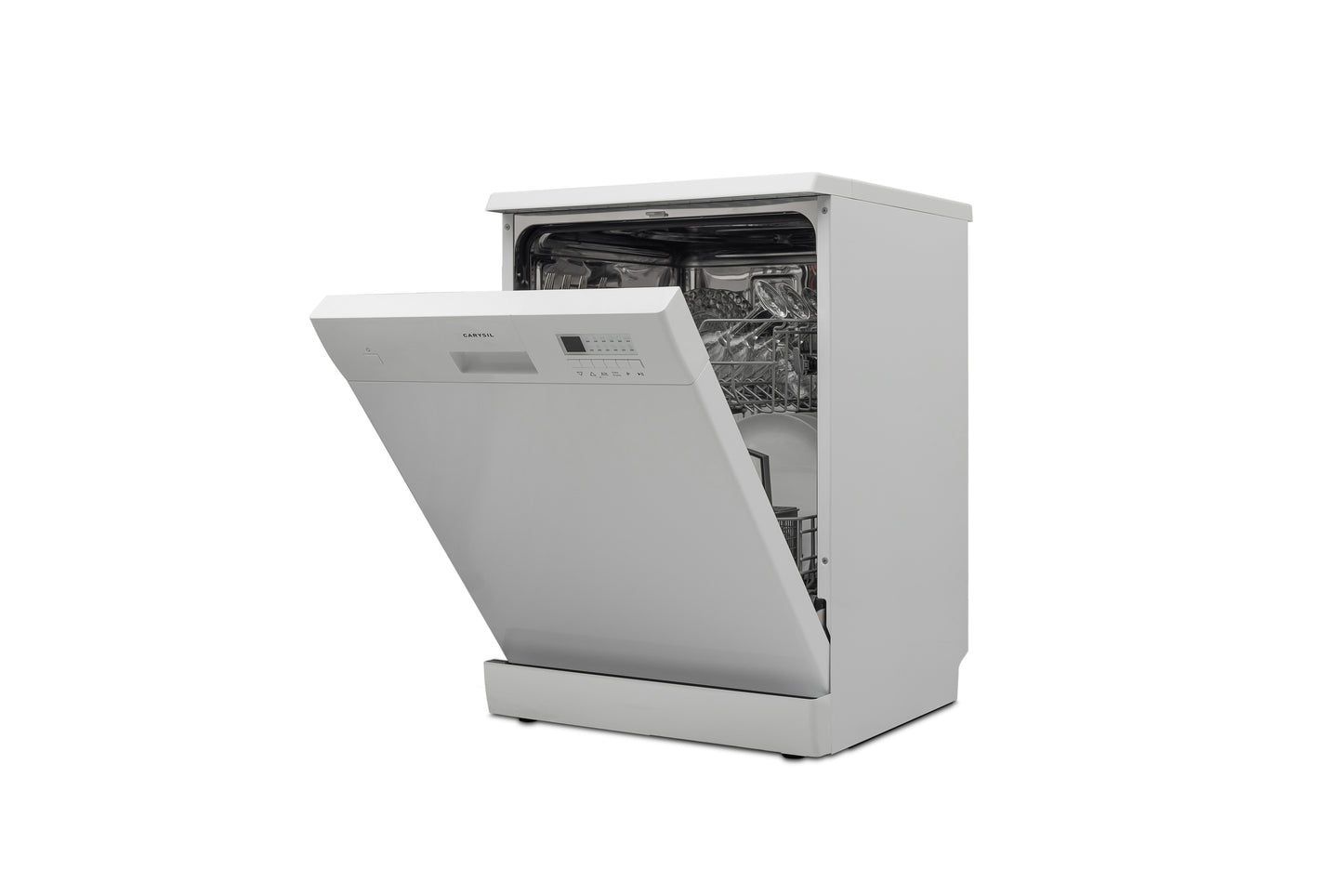 Carysil Free Standing Dishwasher DW-03, A++ Energy Class, 12 Place Setting, 6 Wash Programs, Electric Control Display, Water Consumption 11Ltr/cycle, 49 dBA Low Noise Operation, Detergent Automation Sensor, Child Lock, Stainless Steel