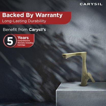Carysil Alpha 1506 Modern Kitchen Faucet, 360-Degree Swivel Spout, Single-Lever Handle for Hot/Cold Water, Cornflakes, 5-Year Warranty