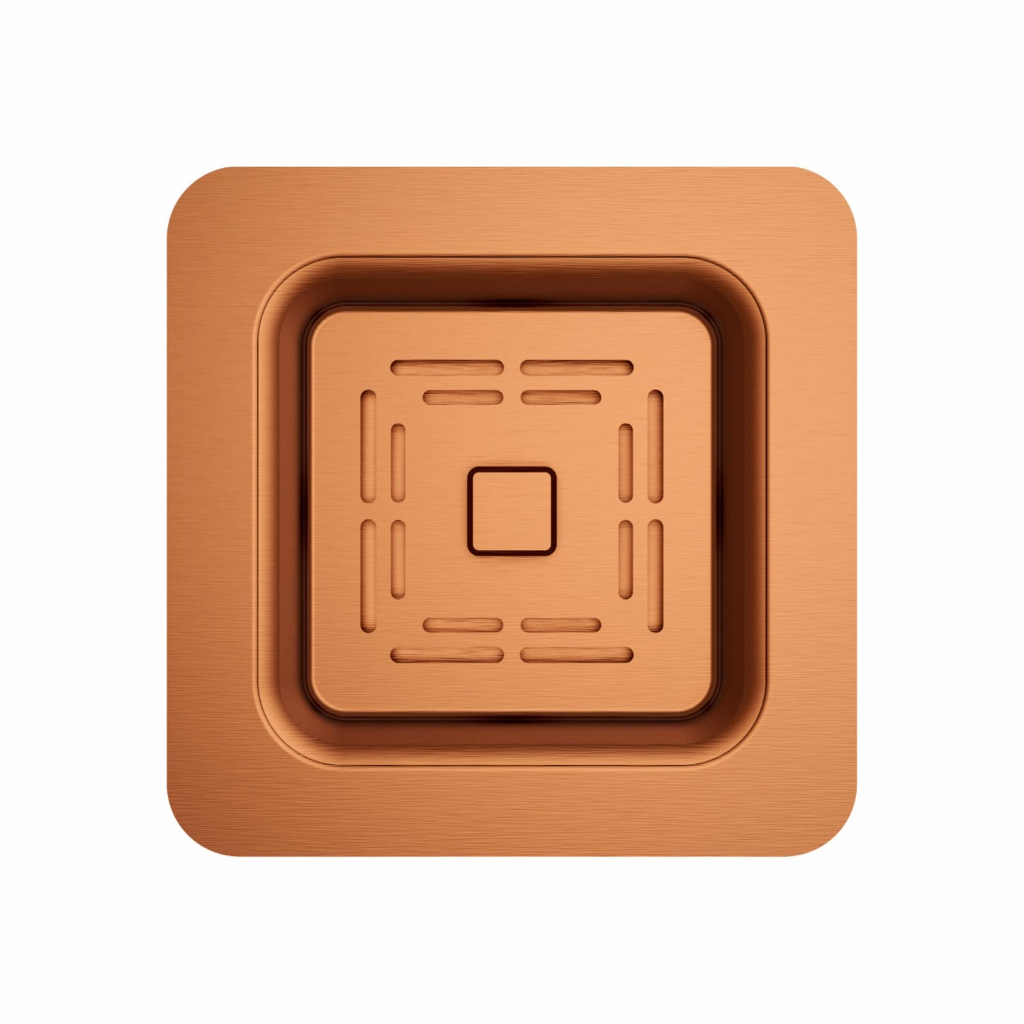 Carysil 304 Grade Stainless Steel Square Waste Coupling with Removable Waste Strainer Assembly, Corrosion-Resistant, Efficient Drainage System - Rose Gold PVD Finish