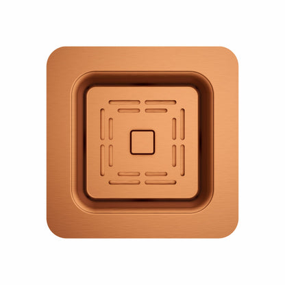 Carysil 304 Grade Stainless Steel Square Waste Coupling with Removable Waste Strainer Assembly, Corrosion-Resistant, Efficient Drainage System - Rose Gold PVD Finish