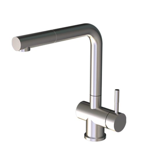 Carysil Alpha 2202 Modern Kitchen Faucet with Pull-Out Spray, High Arc with 360-Degree Swivel Spout, Single-Lever Handle for Hot/Cold Water, Chrome, 5-Year Warranty