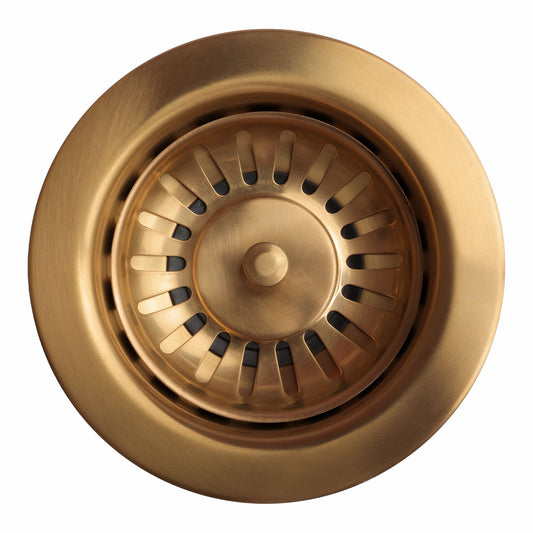 Carysil Round Waste Coupling for Kitchen Sink, Premium 304-grade Stainless Steel Coupling, Removable Waste Strainer for Kitchen Sink, Rust-Free, Corrosion-Resistant, Yellow Gold PVD Finish