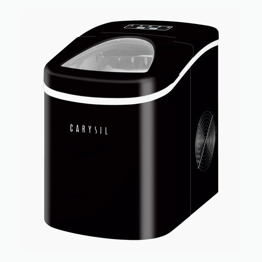 Carysil Sparkle Portable Compact Countertop Ice Maker, Makes 9 Ice Cubes Per Cycle, 12kg/24h Quick Ice Production, SS Finish with Ice Scoop, User-Friendly Control Panel for Home, Office & Outdoor Use
