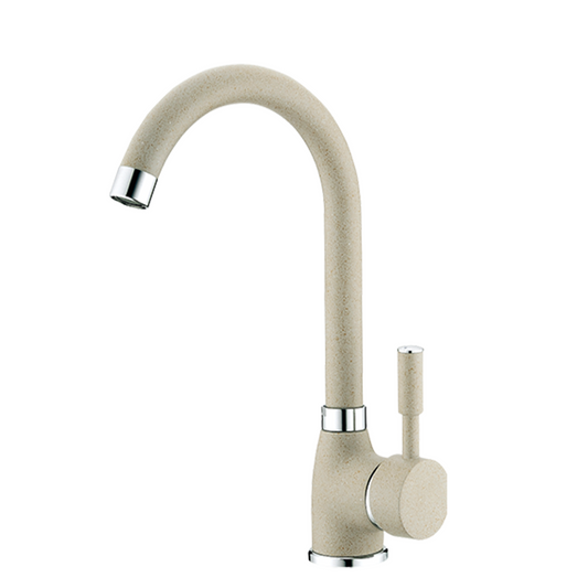 Carysil Alpha 1504 Modern Kitchen Faucet, High Arc with 360-Degree Swivel, Single-Lever Handle for Hot/Cold Water, Cornflakes, 5-Year Warranty