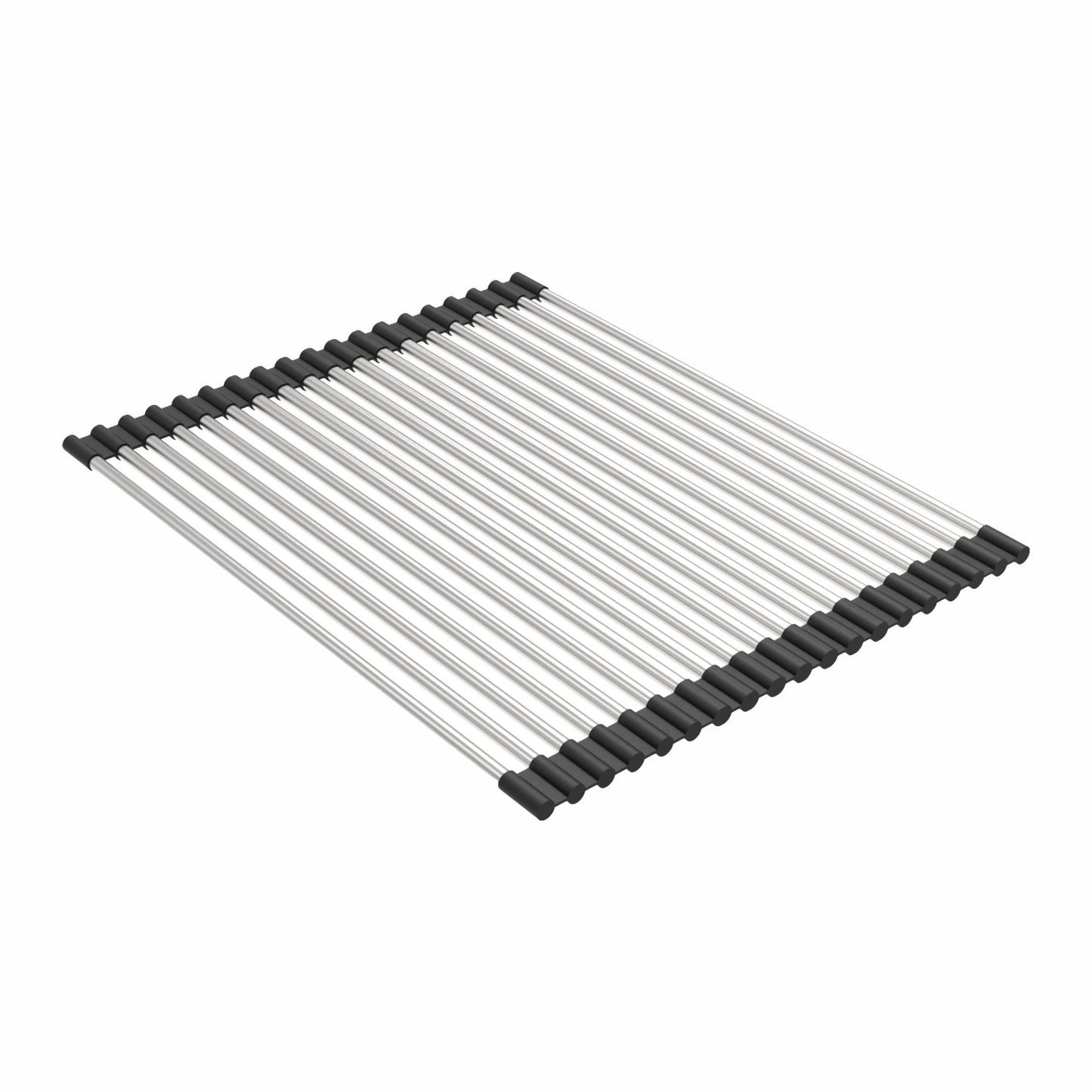 Carysil Fold Mat Roll Up Dish Drying Rack for Kitchen Sink, Multipurpose Stainless Steel Drainer, Heat Resistant, Anti-Slip, Anti-Rust, Space-Saving Drying Foldable Mat, 38.6x2.6x1.4 cm