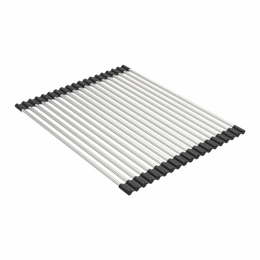 Carysil Fold Mat Roll Up Dish Drying Rack for Kitchen Sink, Multipurpose Stainless Steel Drainer, Heat Resistant, Anti-Slip, Anti-Rust, Space-Saving Drying Foldable Mat, 38.6x2.6x1.4 cm