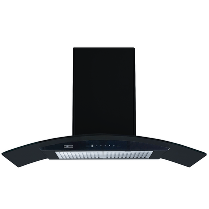 Carysil Rome 90 cm Kitchen Chimney, Curved Shape, 1250 m³/hr Suction Capacity, Baffle Filter, BLDC Silent Motor, A-Energy Class, 9-Speed Touch Control, LED Lamp, Lifetime Warranty