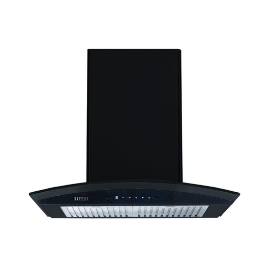 Carysil Rome 60 cm Kitchen Chimney, Curved Shape, 1250 m³/hr Suction Capacity, Baffle Filter, BLDC Silent Motor, A-Energy Class, 9-Speed Touch Control, LED Lamp, Lifetime Warranty