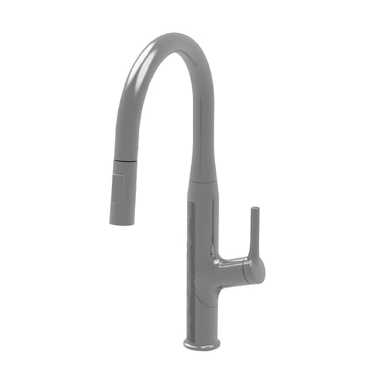 Carysil Alpha 1512 Modern Kitchen Faucet with Pull-Out Spray, High Arc with 360-Degree Swivel, Single-Lever Handle for Hot/Cold Water, Chrome Finish, 5-Year Warranty