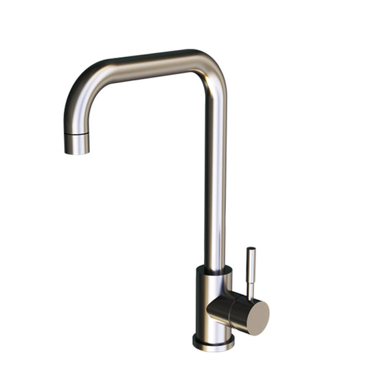 Carysil Alpha 2201 Modern Kitchen Faucet, High Arc with 360-Degree Swivel Spout, Single-Lever Handle for Hot/Cold Water, Chrome, 5-Year Warranty