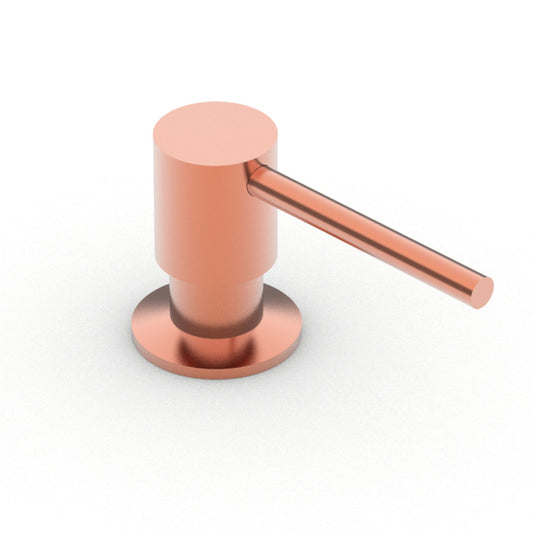 Carysil Kitchen Sink Soap Dispenser, 300ml Top Refill Built-in Countertop Stainless Steel Pump with 360° Rotating Head for Liquid Soap, Rose Gold