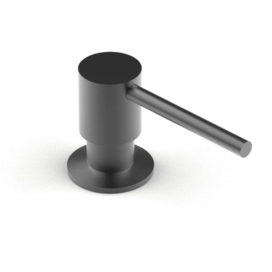 Carysil Kitchen Sink Soap Dispenser, 300ml Top Refill Built-in Countertop Stainless Steel Pump with 360° Rotating Head for Liquid Soap, Matt Black