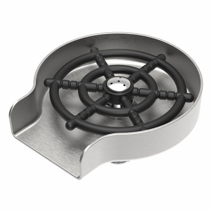 Carysil Glass Rinser for Kitchen Sink, Automatic Cup Washer for Kitchen Sink, 304-grade Stainless Steel, 5 Spray Holes, Bar Glass Rinser and Bottle Rinser, Brush Steel