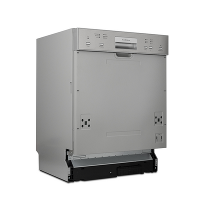 Carysil Semi Built-in Dishwasher DW-02, A++ Energy Class, 12 Place Setting, 6 Wash Programs, Touch Control Display, Water Consumption 11Ltr/cycle, 49 dB Low Noise Operation, Detergent Automation Sensor, Stainless Steel