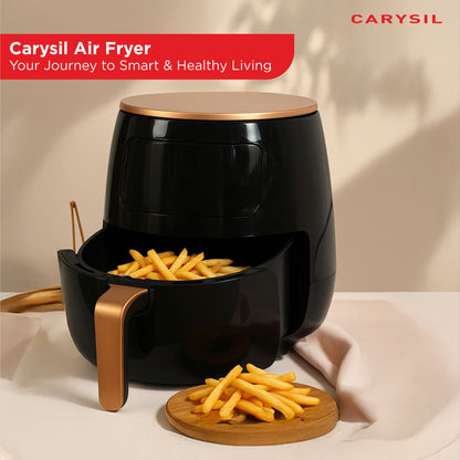 Carysil Air Fryer 4.5L Capacity, Oil-Free Touch Panel Fryer for Healthy Cooking, Fast Frying, Perfect Addition for any Modern Kitchen, Sleek Black Design