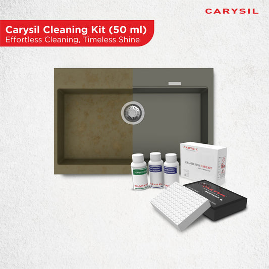 Carysil 3-in-1 Quartz Kitchen Sink Cleaning Care Kit, Includes Stain Remover, Lime Scale Descaler, Easy Care Shine Protector, and Magic Eraser for Deep Cleaning and Maintenance, 50 ml