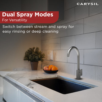 Carysil CT-02 Cold Tap Modern Kitchen Faucet, 360-Degree Swivel, Single-Lever Handle for Cold Water, Chrome Finish, 5-Year Warranty