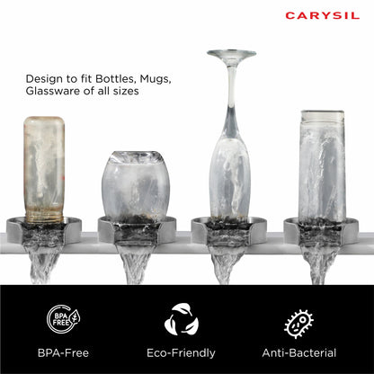 Carysil Glass Rinser for Kitchen Sink, Automatic Cup Washer for Kitchen Sink, 304-grade Stainless Steel, 5 Spray Holes, Bar Glass Rinser and Bottle Rinser, Matt Black Finish
