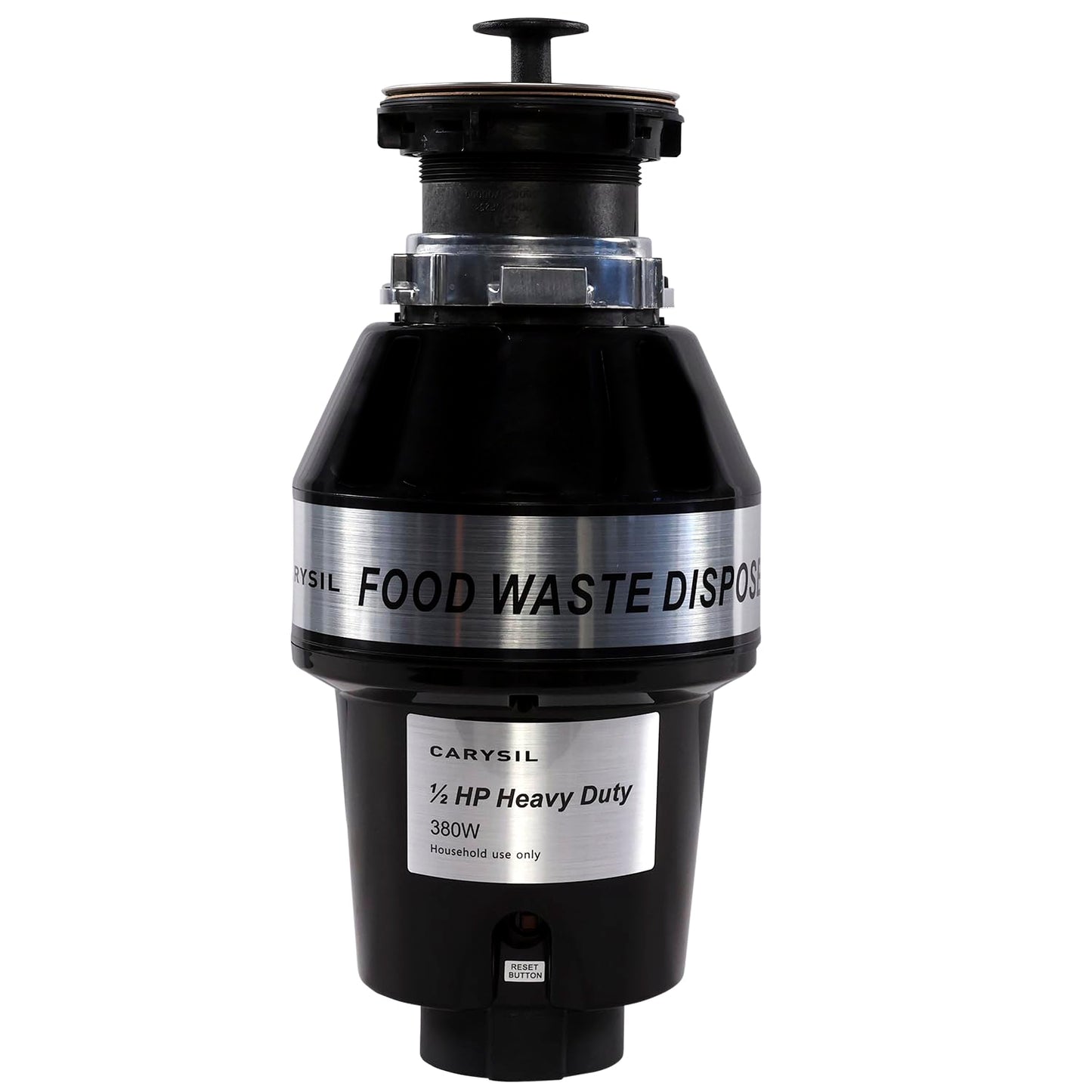 Carysil Food Waste Disposer for Home Sink, 1/2 HP Heavy Duty, Ideal for 5-7 Person Family, Powerful 2500 RPM DC Motor with Low Noise, Corrosion-Proof & Stainless Steel Grinding Components, Fits Under The Kitchen Sink, Black