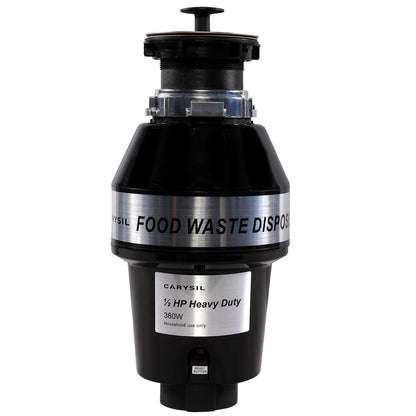 Carysil Food Waste Disposer for Home Sink, 1/2 HP Heavy Duty, Ideal for 5-7 Person Family, Powerful 2500 RPM DC Motor with Low Noise, Corrosion-Proof & Stainless Steel Grinding Components, Fits Under The Kitchen Sink, Black