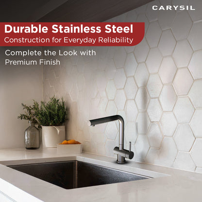 Carysil Alpha 2202 Modern Kitchen Faucet with Pull-Out Spray, High Arc with 360-Degree Swivel Spout, Single-Lever Handle for Hot/Cold Water, Chrome, 5-Year Warranty