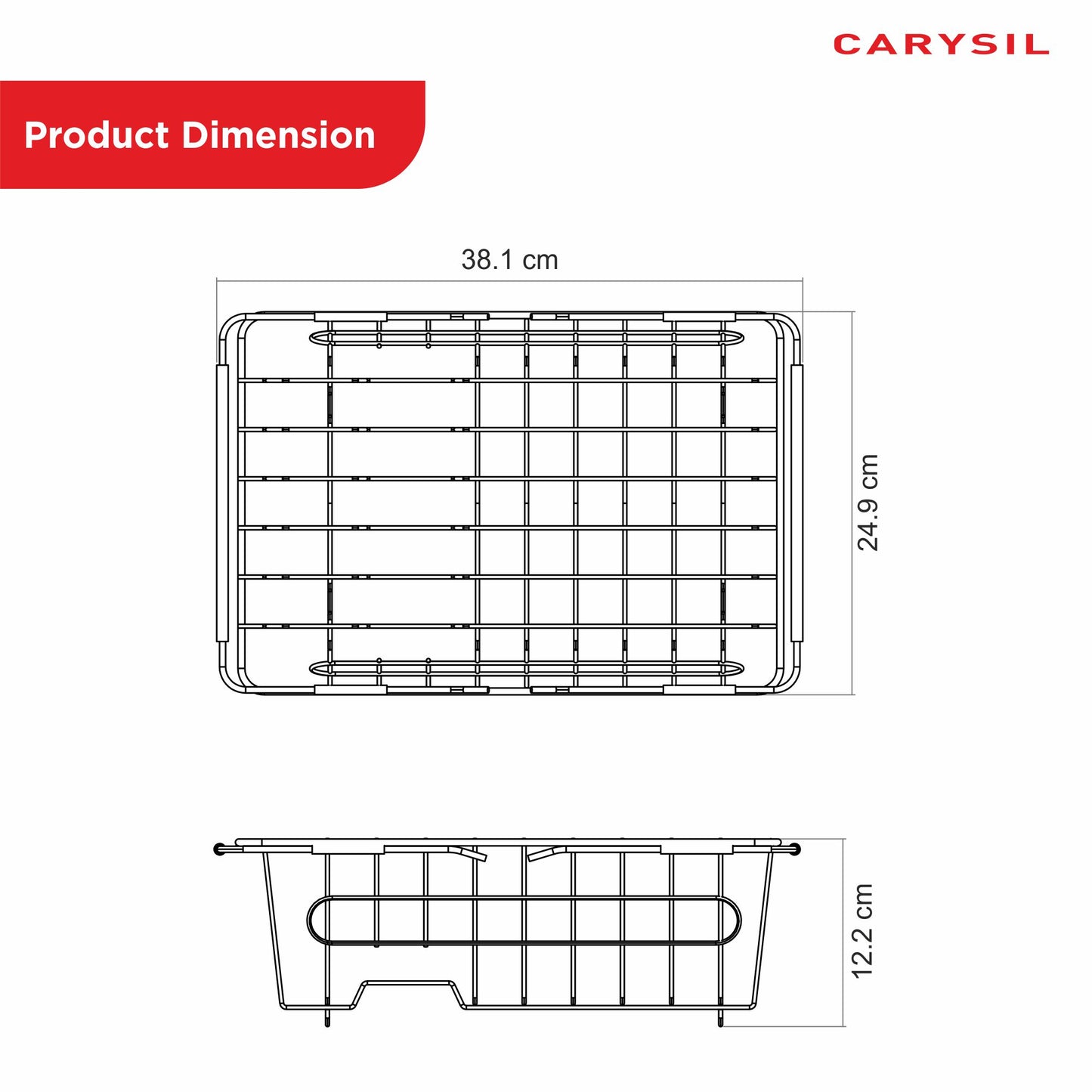 Carysil Multipurpose 304-Grade Stainless Steel Rust-Resistant, Expandable Kitchen Basket for Straining Vegetables, Fruits, and More, Ideal for Daily Use, Easy to Clean, Durable