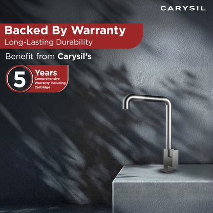 Carysil CT-01 Cold Tap Modern Kitchen Faucet, 360-Degree Swivel, Single-Lever Handle for Cold Water, Chrome Finish, 5-Year Warranty