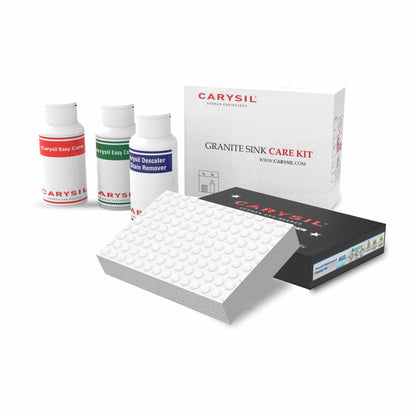 Carysil 3-in-1 Quartz Kitchen Sink Cleaning Care Kit, Includes Stain Remover, Lime Scale Descaler, Easy Care Shine Protector, and Magic Eraser for Deep Cleaning and Maintenance, 50 ml