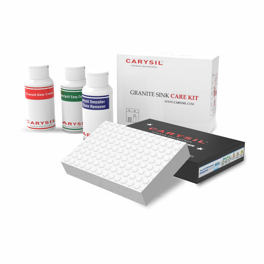 Carysil 3-in-1 Quartz Kitchen Sink Cleaning Care Kit, Includes Stain Remover, Lime Scale Descaler, Easy Care Shine Protector, and Magic Eraser for Deep Cleaning and Maintenance, 50 ml