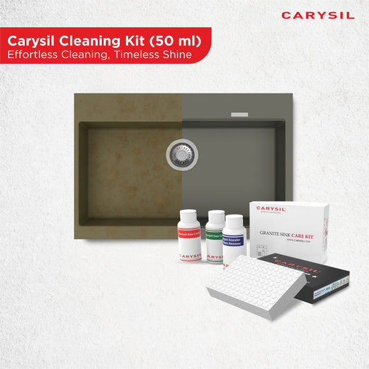 Carysil 3-in-1 Quartz Kitchen Sink Cleaning Care Kit, Includes Stain Remover, Lime Scale Descaler, Easy Care Shine Protector, and Magic Eraser for Deep Cleaning and Maintenance, 50 ml