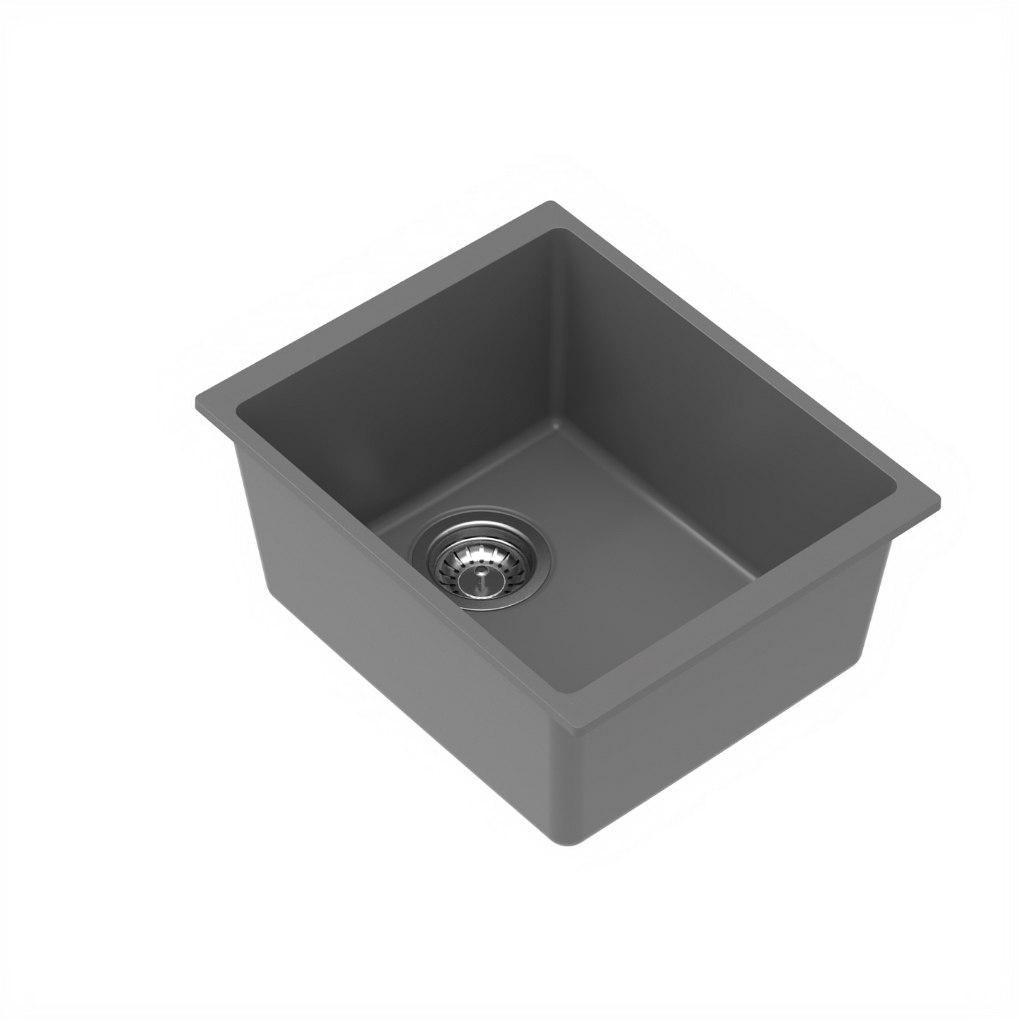 Carysil Quartz Dolce UK Series Single Bowl Kitchen Sink, Real Stone Finish, 304 Stainless Steel Coupling, Kitchen Sink with Sloping Drain, Noise Reduction Design, 15x18x8 inches, Whisper Grey