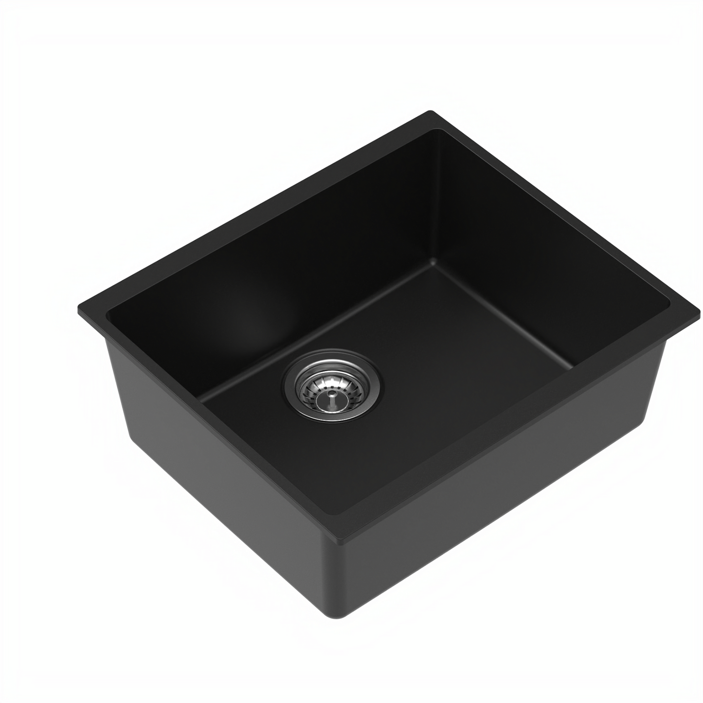 Carysil Quartz Dolce UK Series Single Bowl Kitchen Sink, Real Stone Finish, 304 Stainless Steel Coupling, Kitchen Sink with Sloping Drain, Noise Reduction Design, 21x18x8 inches, Pearl Black