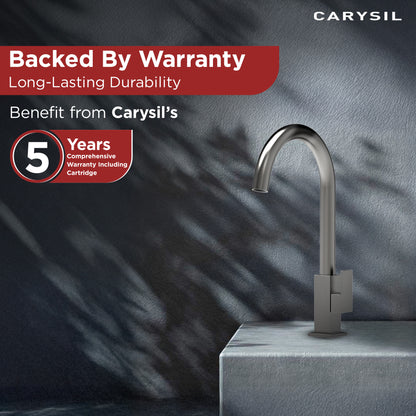 Carysil CT-02 Cold Tap Modern Kitchen Faucet, 360-Degree Swivel, Single-Lever Handle for Cold Water, Chrome Finish, 5-Year Warranty