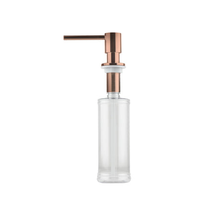 Carysil Kitchen Sink Soap Dispenser, 300ml Top Refill Built-in Countertop Stainless Steel Pump with 360° Rotating Head for Liquid Soap, Rose Gold